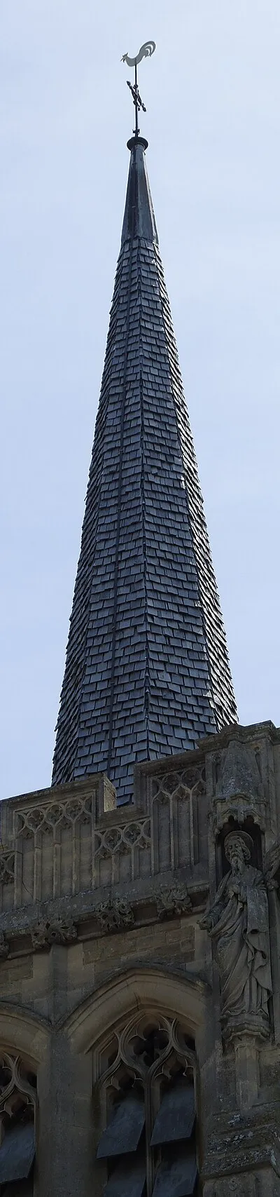 A wooden clad spire