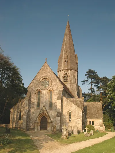 Church of England parish church of St Michael &amp; All Angels, Leafield, Oxfordshire, seen from the west