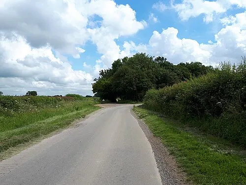 Crudwell Lane crossing Fosse Way Roman road