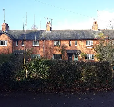 Housing terrace in the small village of Curridge, Berkshire, England.