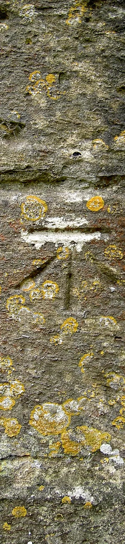 Benchmark on St Denys' church, Northmoor