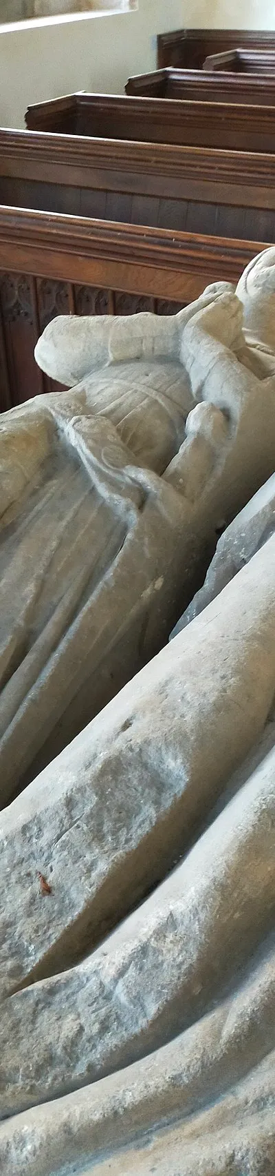 The tomb of Sir Thomas Berkeley (d. 1365) and his wife Lady Joan Berkeley at St Giles's Church, Coberley, Gloucestershire.