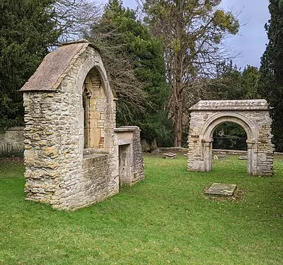 Chancel Arch And Section Of North Wall To Former Church Of St Mary (building in Woodchester, Stroud, Gloucestershire, UK)