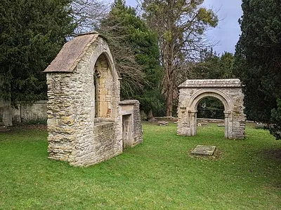 Chancel Arch And Section Of North Wall To Former Church Of St Mary (building in Woodchester, Stroud, Gloucestershire, UK)