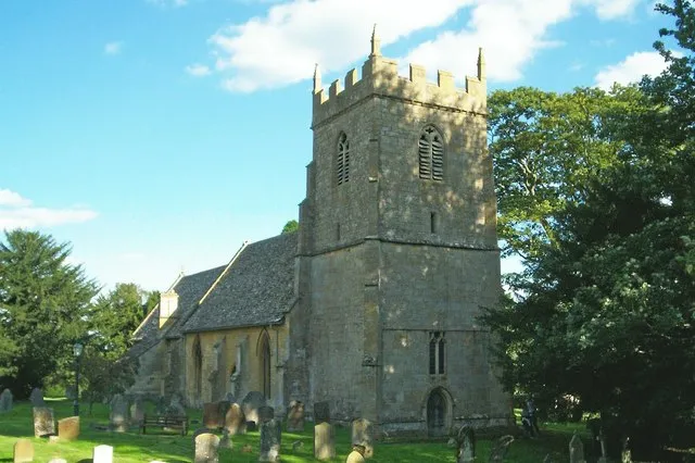 St. Eadburgha's Church, Ebrington, Gloucestershire. Looking from the churchyard compost heap.