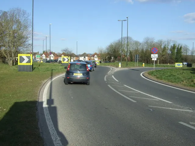 A38 approaching roundabout