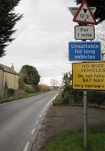 Do not follow Satnav, Hyde Hill near Minchinhampton