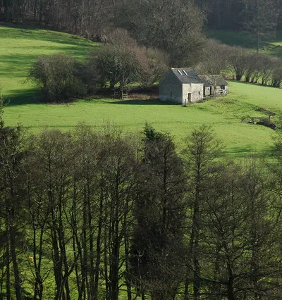 Barn in Sheepscombe Cotswold stone barn in the Sheepscombe valley viewed from Far End.