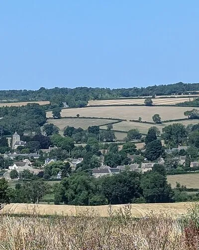 An overview of the village of Salford, Oxfordshire, England taken July 2025.
