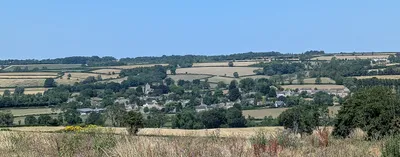An overview of the village of Salford, Oxfordshire, England taken July 2025.