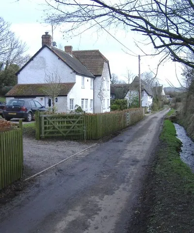 Cottages at Preston This minor road runs parallel to the 'main' road from Lyneham to Bushton.