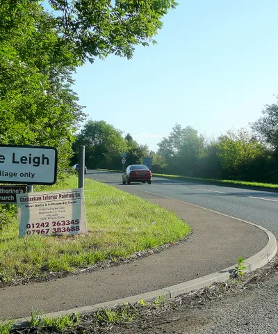 A38 at The Leigh; a small collection of signs