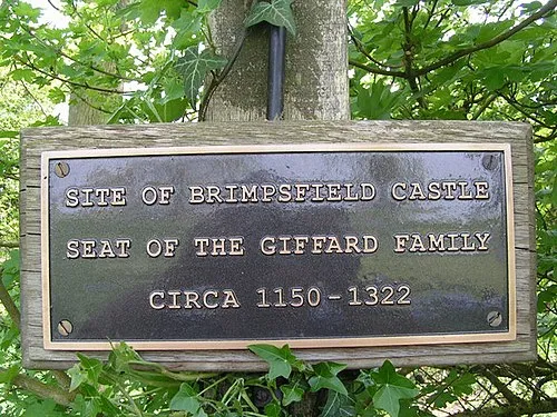 Castle sign for Brimpsfield  castle