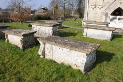 Chest tombs, Harescombe church