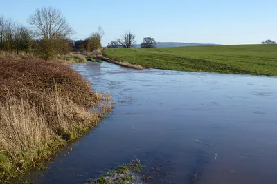 A flooded farmland track