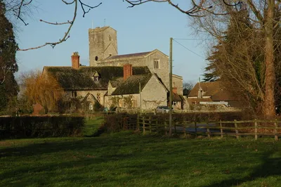 Deerhurst Church Though it looks like a typical medieval building, Deerhurst's St Mary's church dates from Anglo-Saxon times. Here it is viewed from the south-west along with remains of the old priory, now Priory Farm.