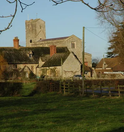 Deerhurst Church Though it looks like a typical medieval building, Deerhurst's St Mary's church dates from Anglo-Saxon times. Here it is viewed from the south-west along with remains of the old priory, now Priory Farm.