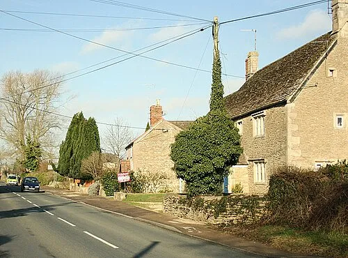 Cottages near Shaw Looking towards Shaw on the A365.