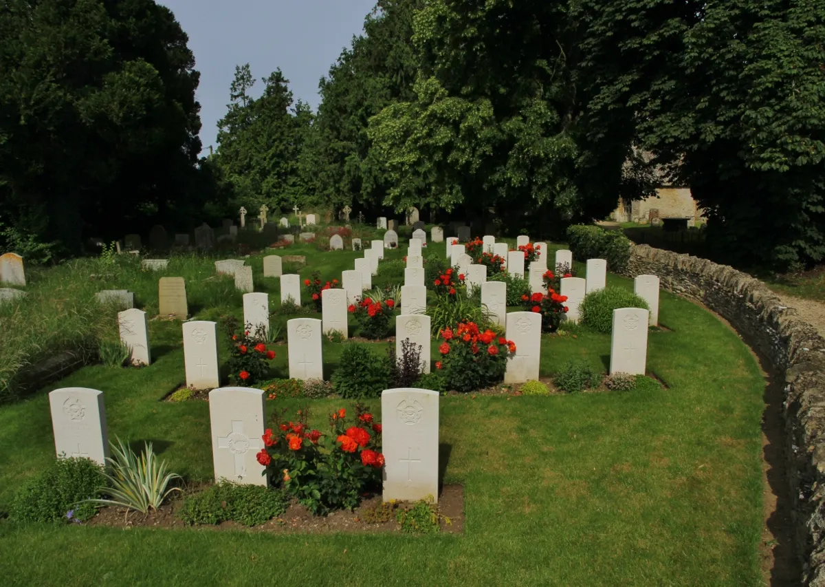Commonwealth War Graves section in St Mary the Virgin's parish churchyard, Black Bourton, Oxfordshire