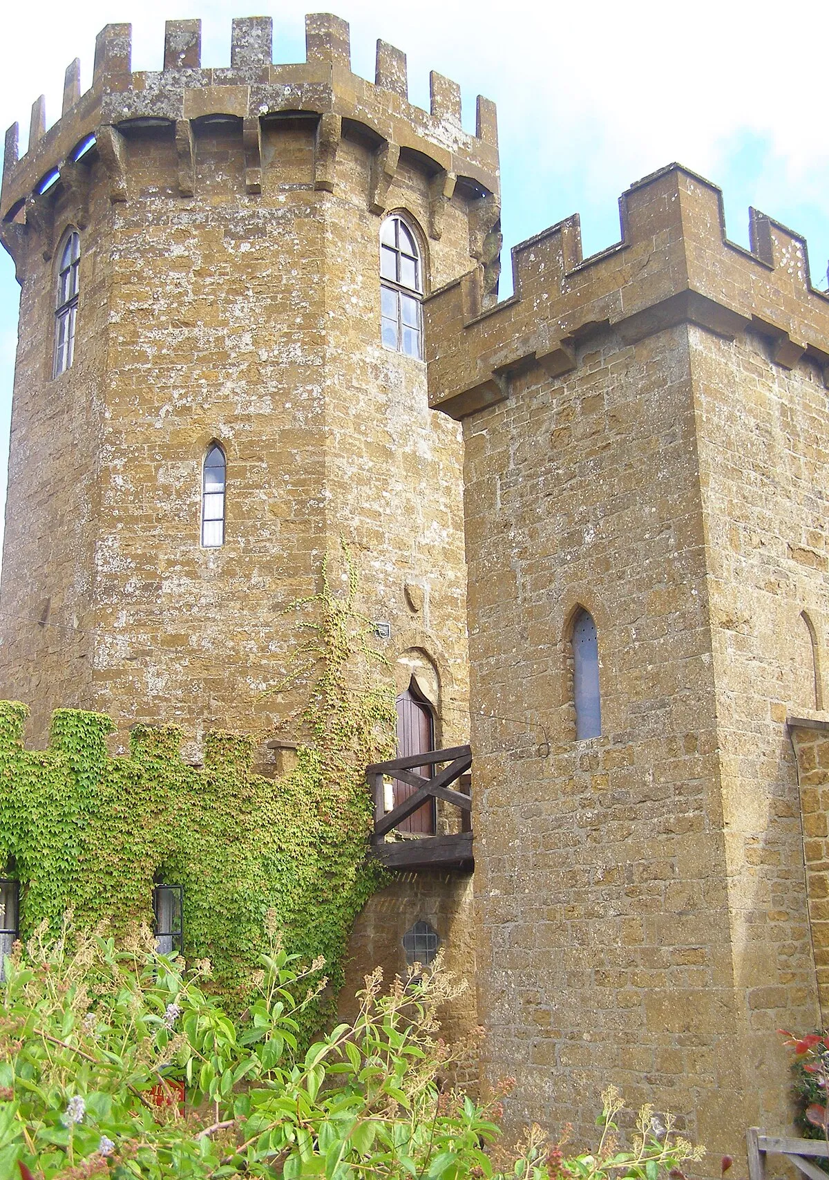 The folly tower in Radway, Warwickshire, designed as a fake ruin by Sanderson Miller.