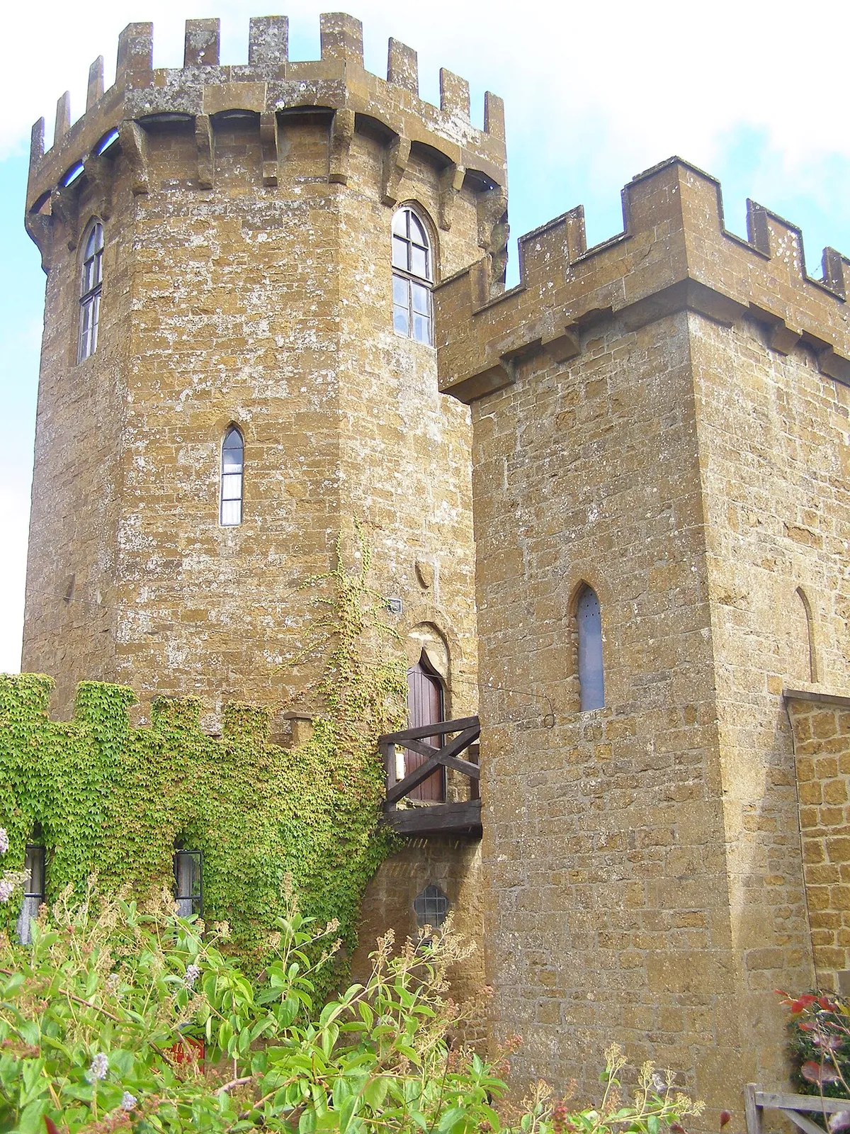 The folly tower in Radway, Warwickshire, designed as a fake ruin by Sanderson Miller.