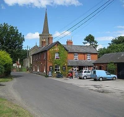 Bishops Cannings: The Crown Inn It's interesting to compare this image with the one 1106709 taken by Trish on New Year's Day 2009 from almost the same view point. 1406774 are both visible beyond.