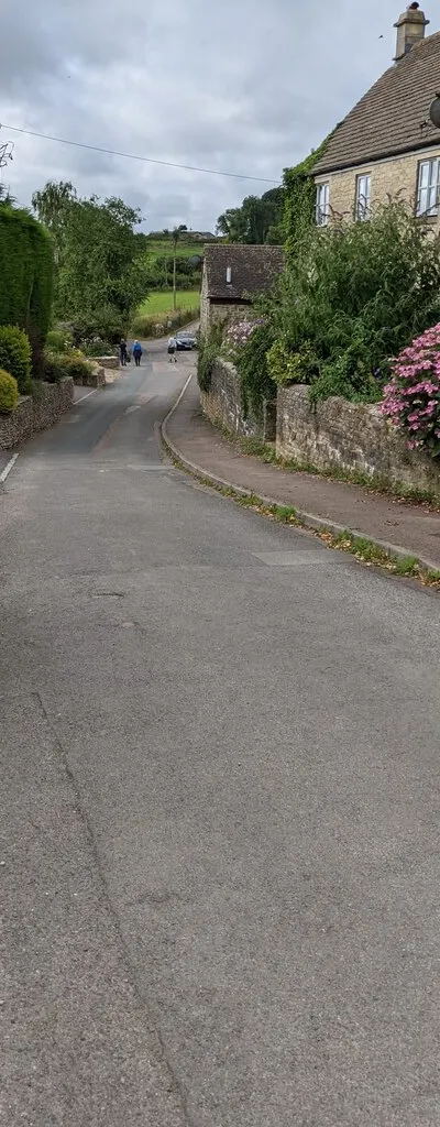 Church Street away from the centre of Nympsfield, Gloucestershire