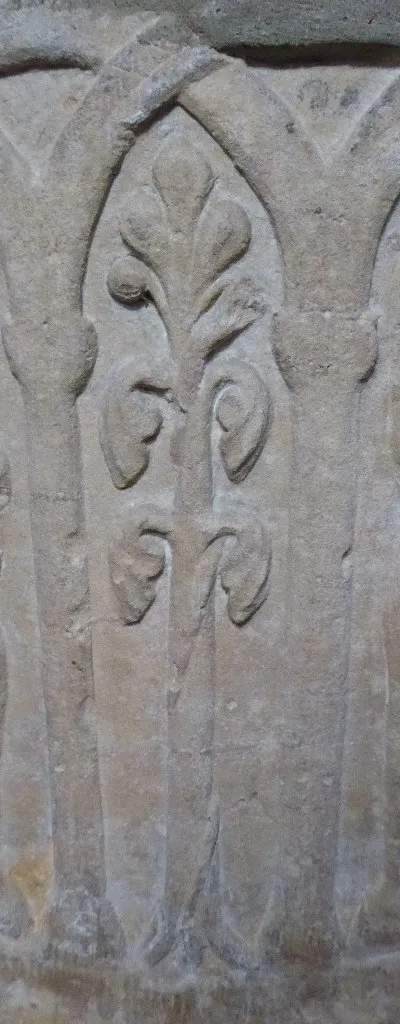Detail of the font in Oxhill church