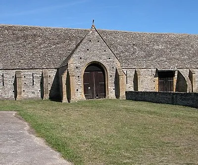 Tithe barn, Middle Littleton, Worcestershire. The barn was built early in the 14th century for Evesham Abbey. It is one of the biggest tithe barns in the country and is now in the care of the National Trust