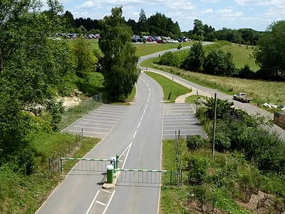 Barriers at entrance to the National Arboretum