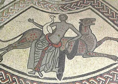 Mosaic at Littlecote Roman Villa W of Hungerford UK