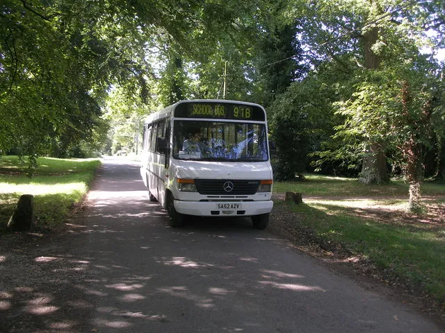 91B bus to Malmesbury (despite what it may say on the Blind) AD Rains Bus 91B pauses in Rodbourne en route to Malmesbury in the first few weeks of the extension of the service. Despite what the blind may say, this was a normal bus service.