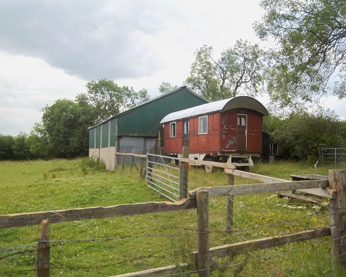 Barn and caravan
