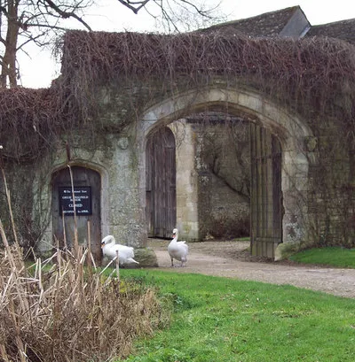 Arched Gateway at Great Chalfield Manor Manor house and associated buildings were built between 1465-1460 for Thomas Tropnell and restored between 1905-12 by Sir Harold Brakspear for Robert Fuller.  The building is Grade I listed.  The property was given to the National Trust in 1943.