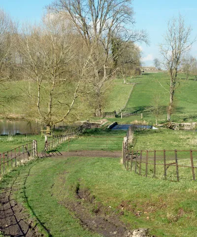 Bridge, ford and weir, Sherborne Brook