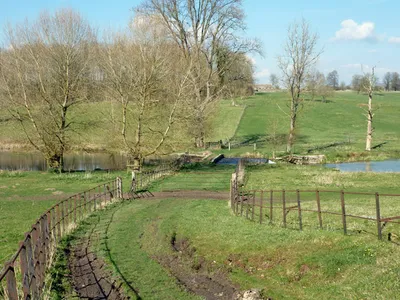 Bridge, ford and weir, Sherborne Brook