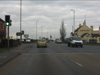 A46 at Aston Cross traffic lights