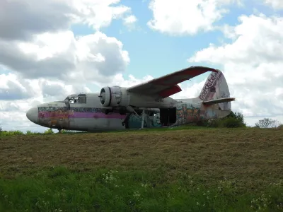 An old plane at Long Marston Airfield