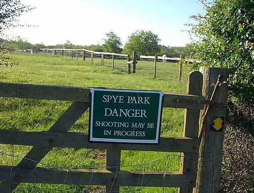 "Shooting may be in progress" Not the most reassuring notice as one commences the public footpath from the Griffin estate towards Foxbury Wood.