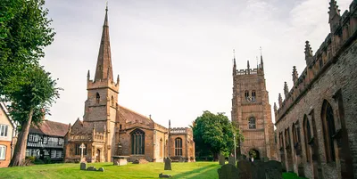 All Saints Church and Abbey Tower in Evesham, Waorcestershire, UK