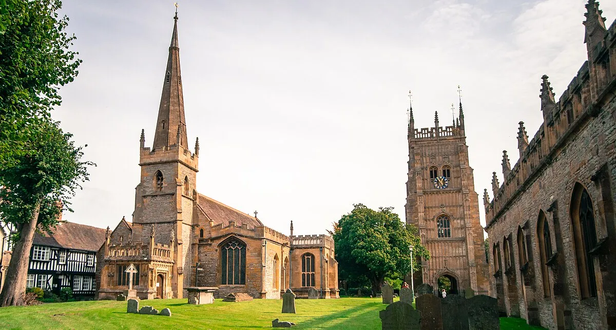 All Saints Church and Abbey Tower in Evesham, Waorcestershire, UK