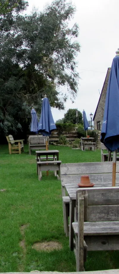 Butchers Arms beer garden, Oakridge Lynch, Gloucestershire