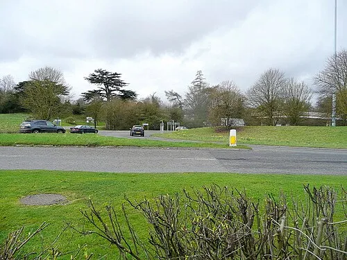 A419 roundabout, Cirencester. Looking west from the edge of the Waitrose car park at 1778220.
