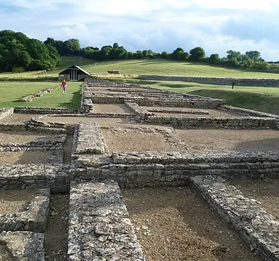 Large Roman Villa comprising 60 rooms. Original mosaics were excavated in 1813 and can be viewed. The villa dates from the late second century AD.