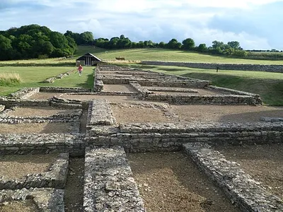 Large Roman Villa comprising 60 rooms. Original mosaics were excavated in 1813 and can be viewed. The villa dates from the late second century AD.