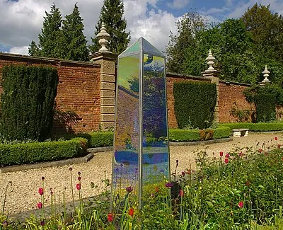 Highnam Court, Gloucester. These glass obelisks are rather pretty.