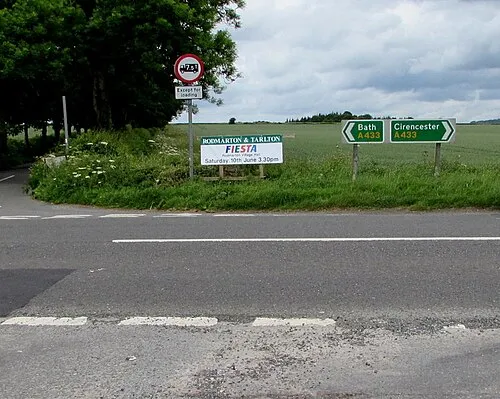 A433 direction signs near Cirencester