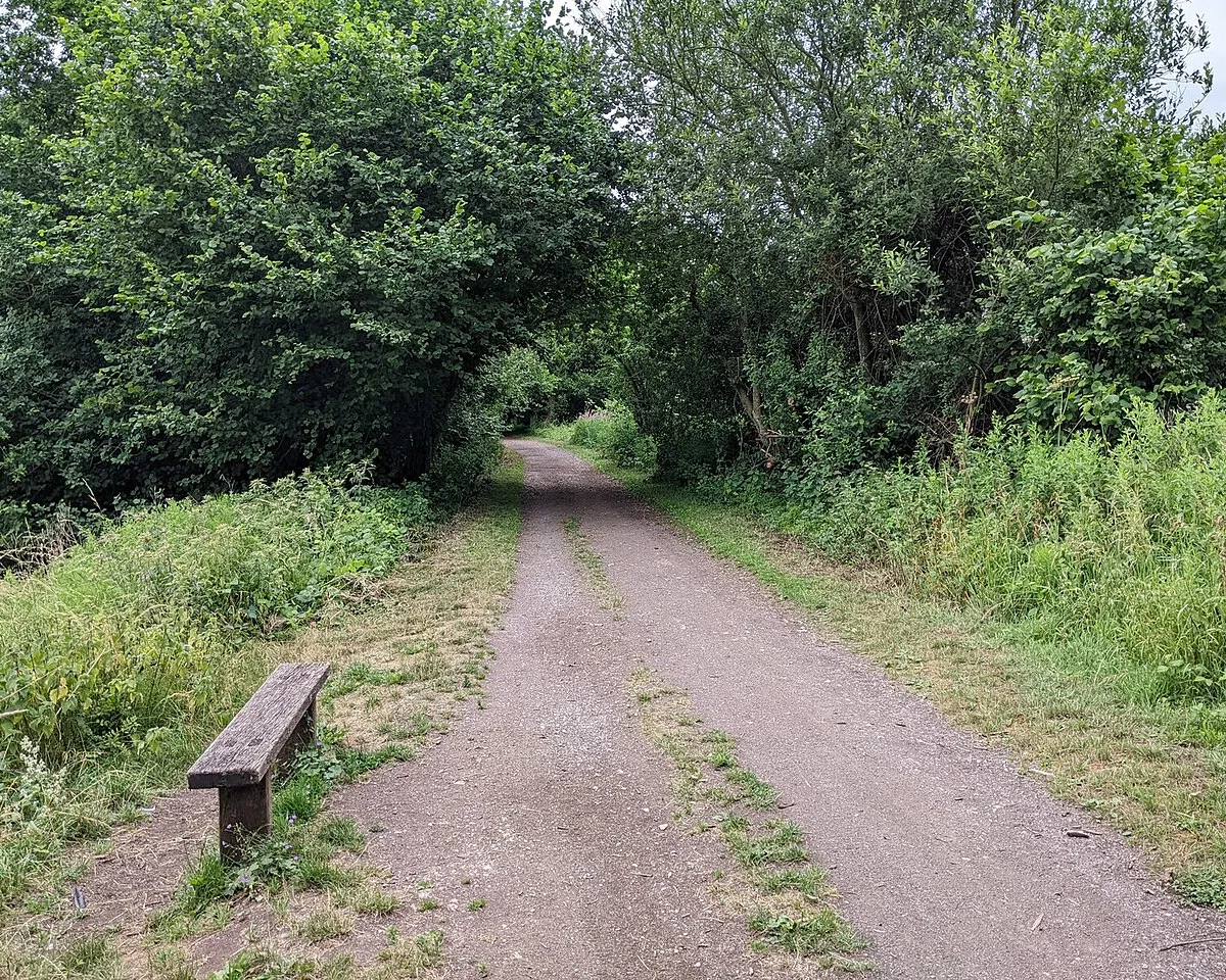 Bench next to the old railway track cycle route