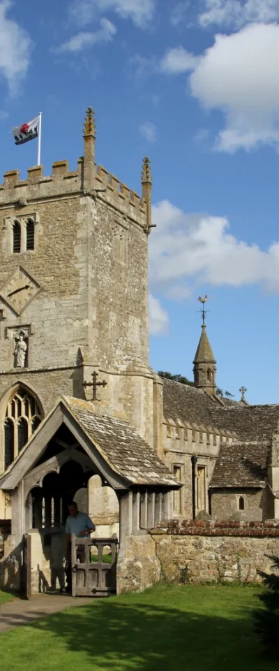 Church of England parish church of St Mary Magdalene, South Marston, Wiltshire: view from the southwest