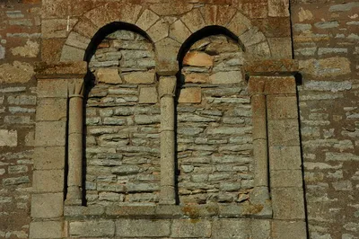Arches in Stoulton Church A pair of Norman arches in the south wall of Stoulton church.